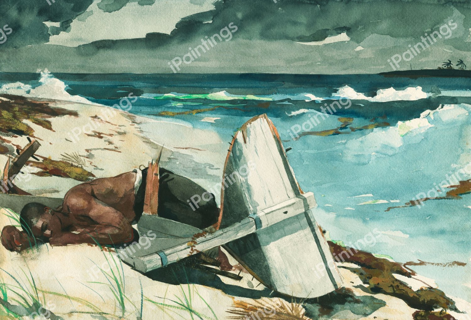 After the Hurricane. The painting by Winslow Homer