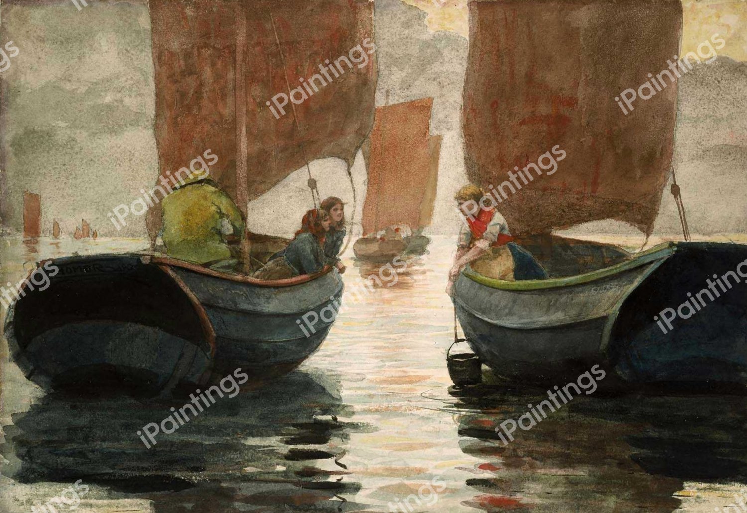 An Afterglow. The painting by Winslow Homer