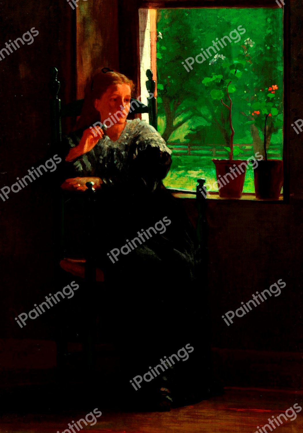 At the Window. The painting by Winslow Homer