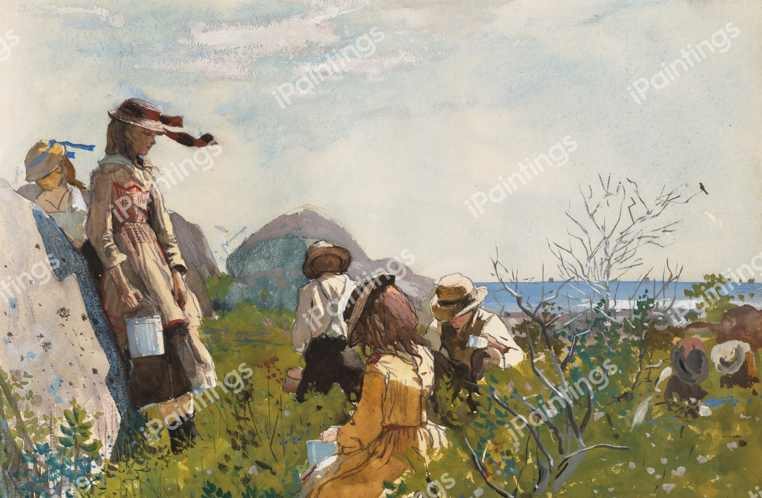 Berry Pickers. The painting by Winslow Homer