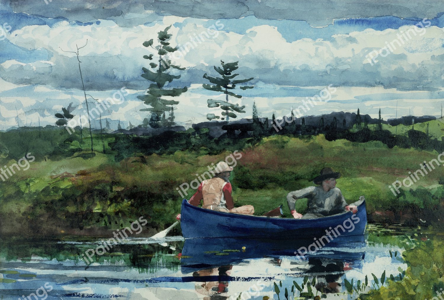 Blue Boat. The painting by Winslow Homer