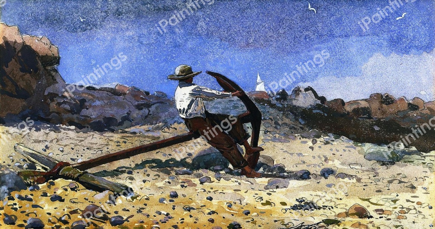 Boy with Anchor. The painting by Winslow Homer