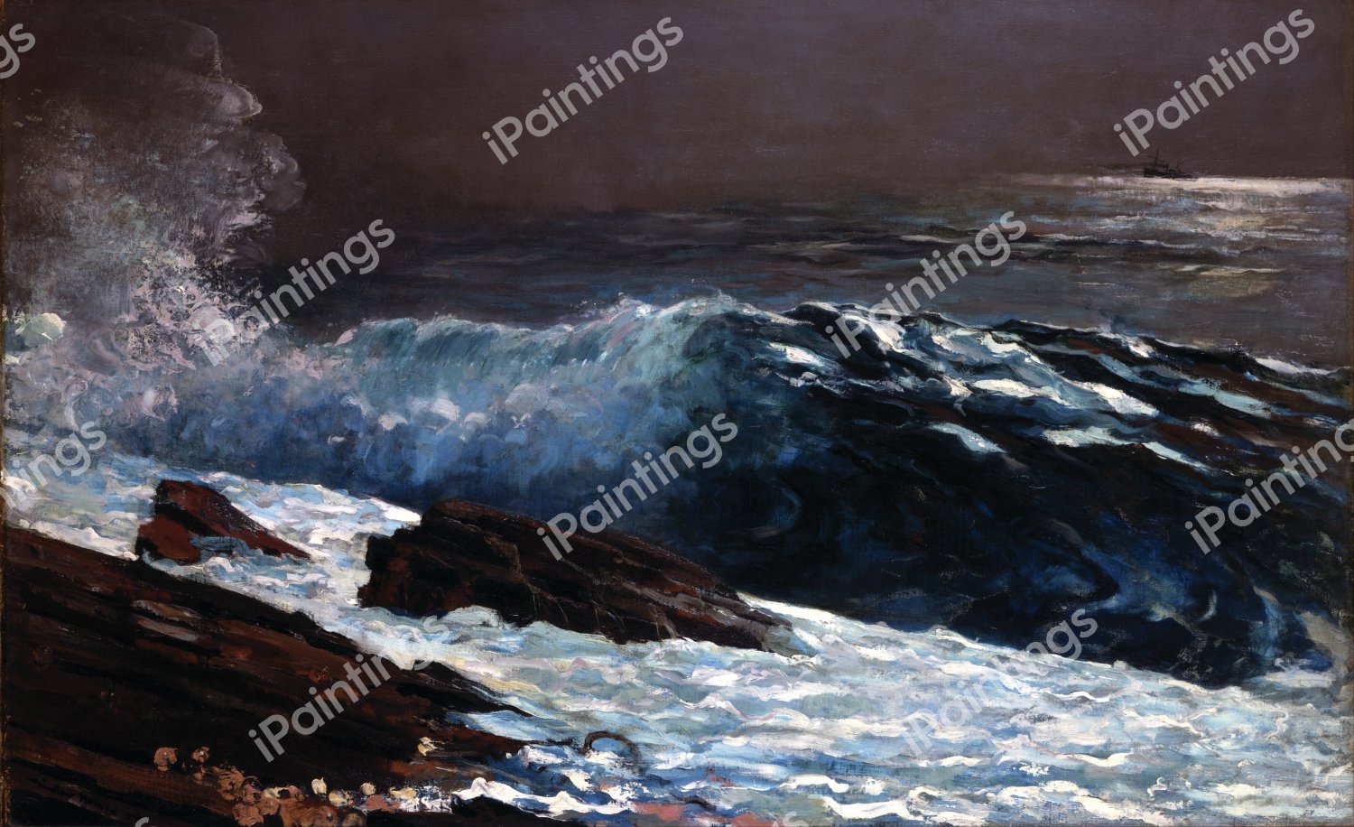 By the Sunlight on the Coast. The painting by Winslow Homer