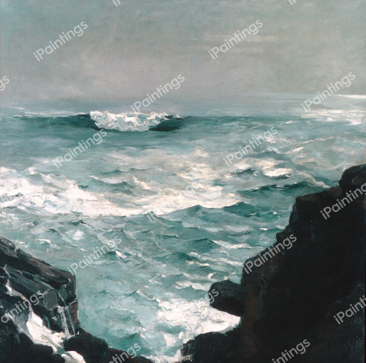 Cannon Rock. The painting by Winslow Homer
