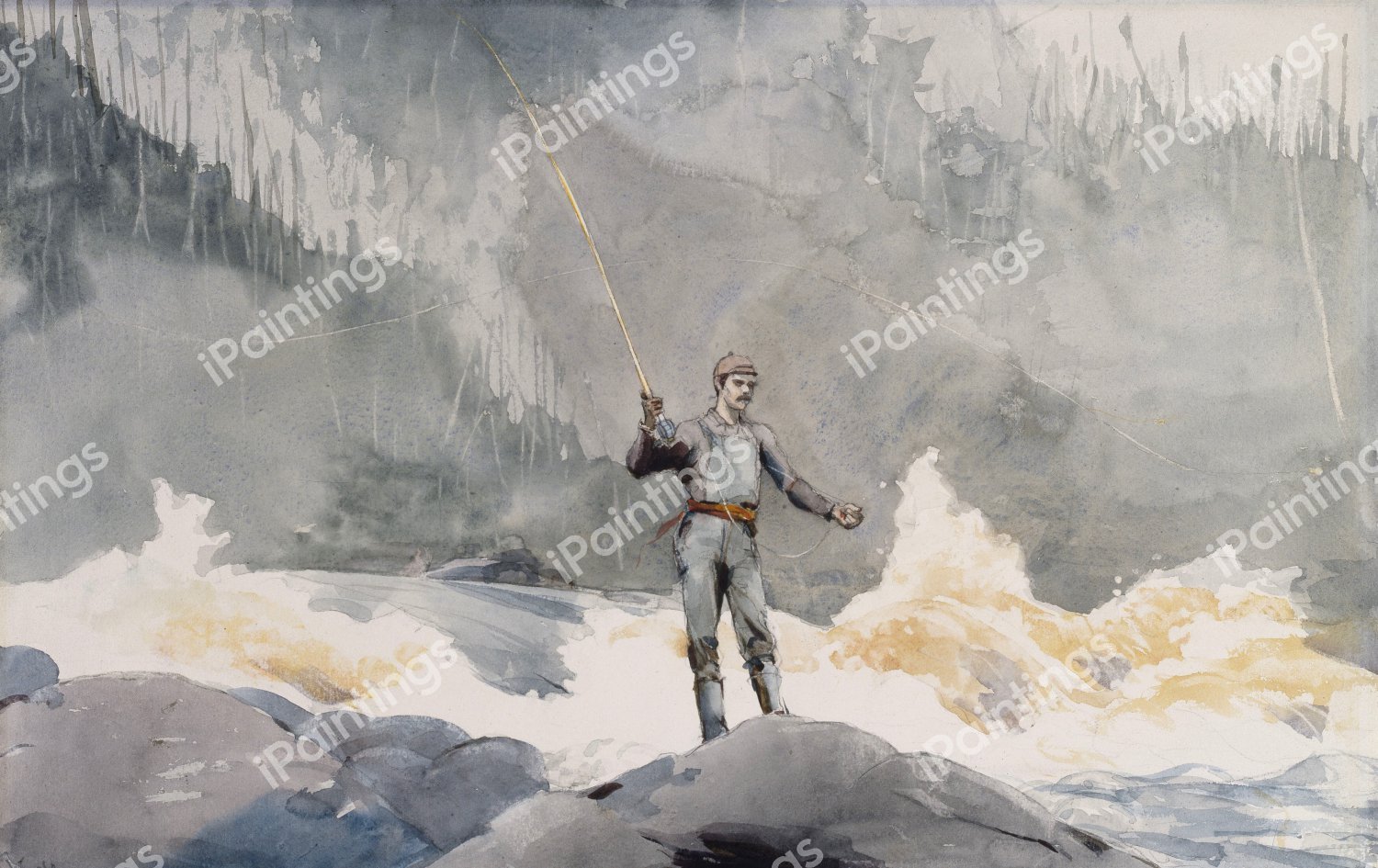 Casting . The painting by Winslow Homer