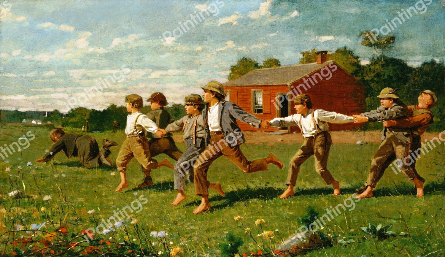 Coming to Snap the Whip. The painting by Winslow Homer