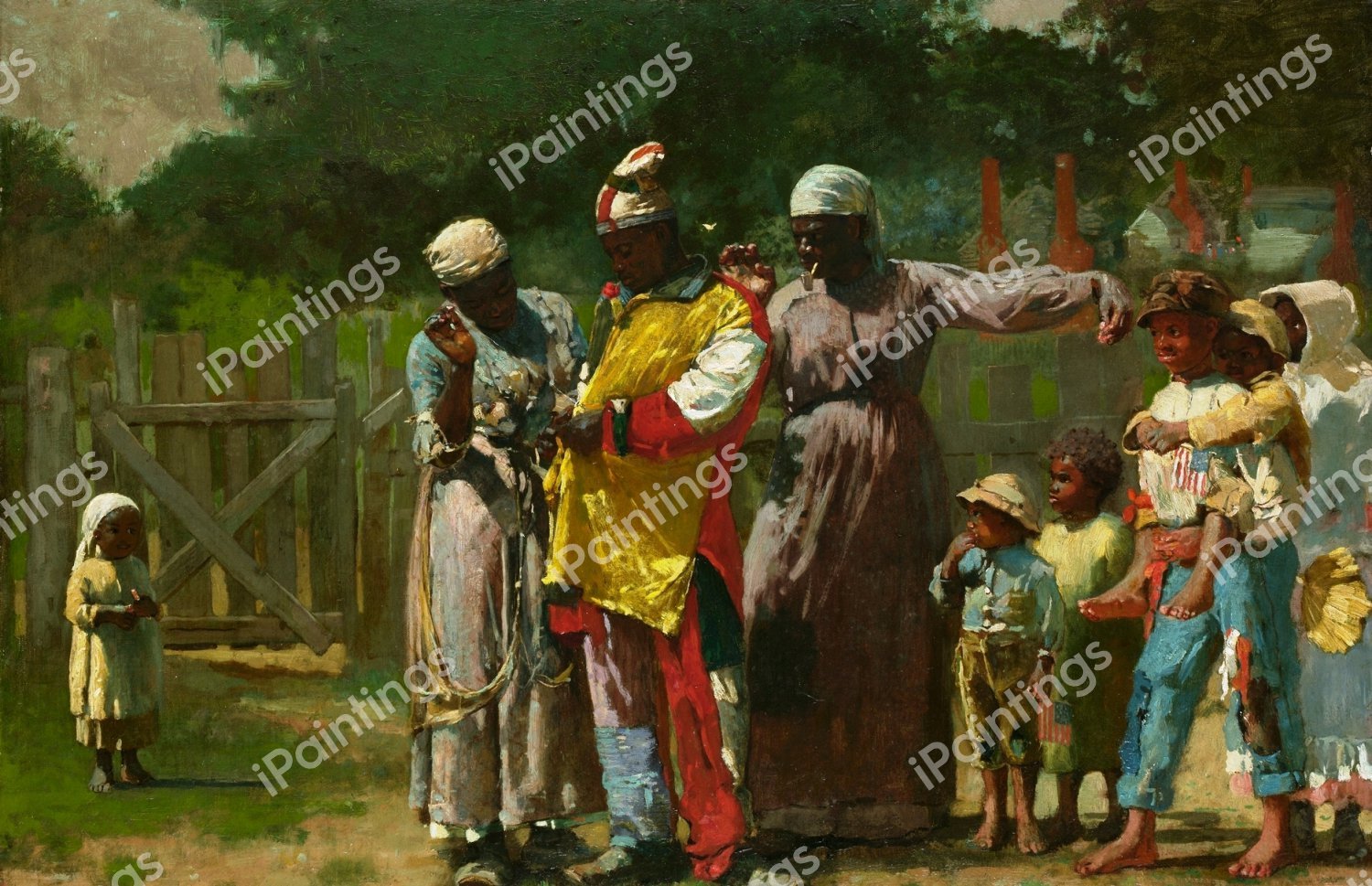 Dressing for the Carnival. The painting by Winslow Homer