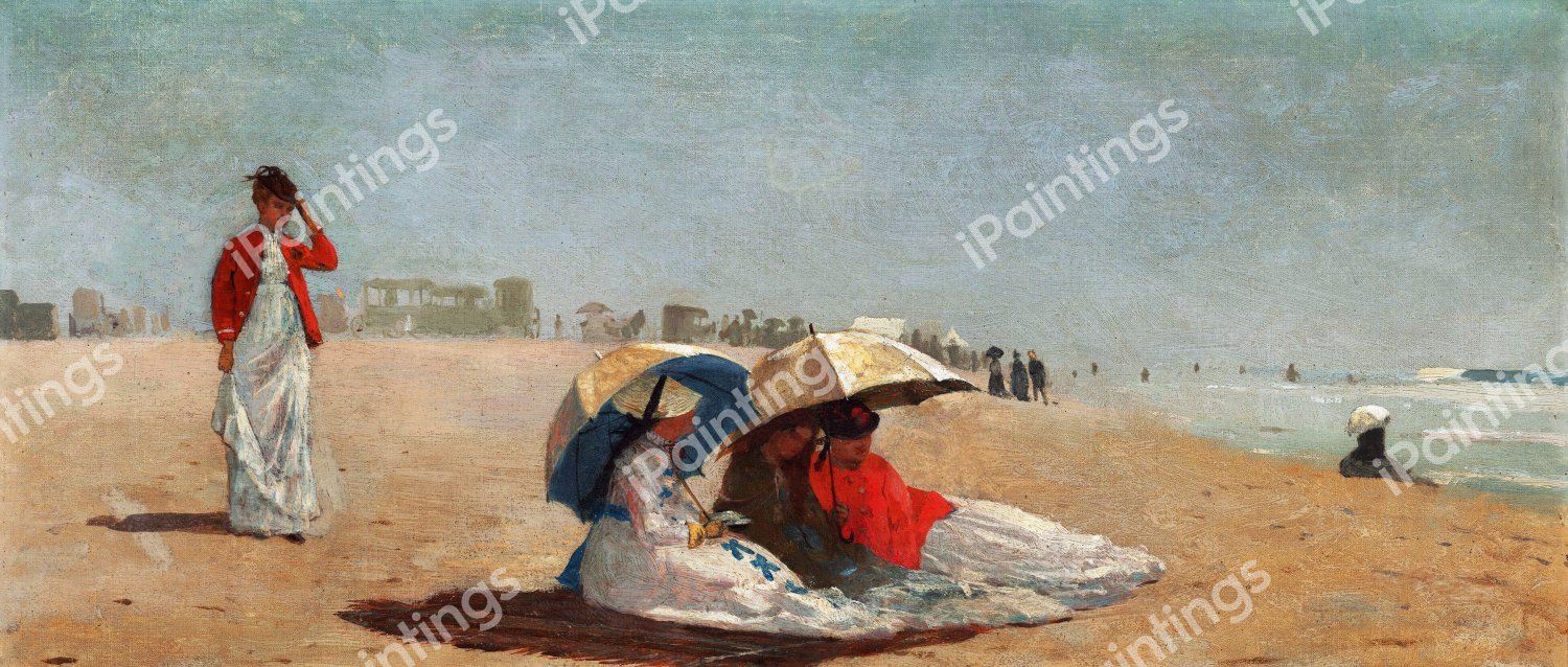 East Hampton Beach, Long Island. The painting by Winslow Homer
