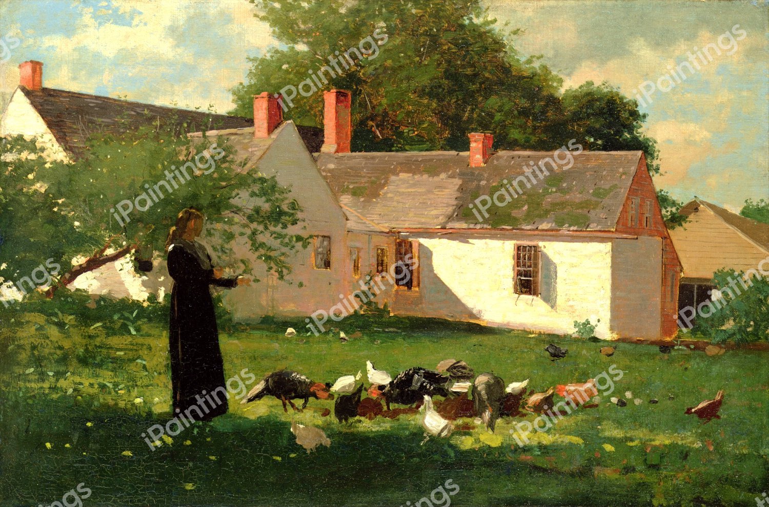 Farmyard Scene. The painting by Winslow Homer