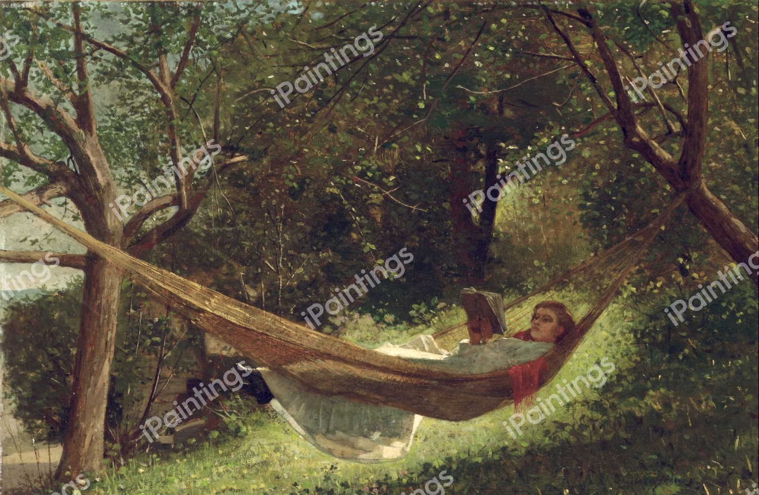 Girl in the Hammock. The painting by Winslow Homer