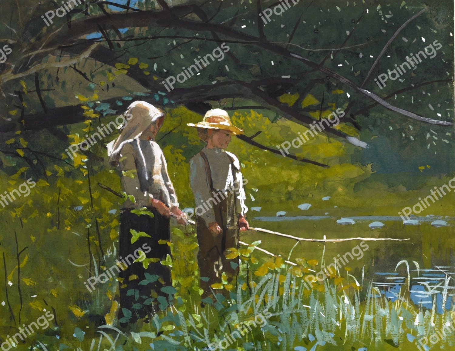 Going Fishing. The painting by Winslow Homer