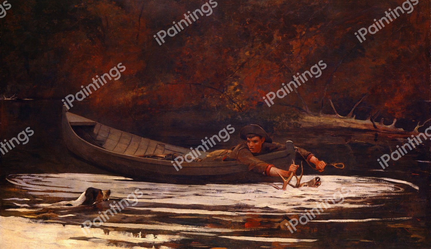 Hound and Hunter. The painting by Winslow Homer