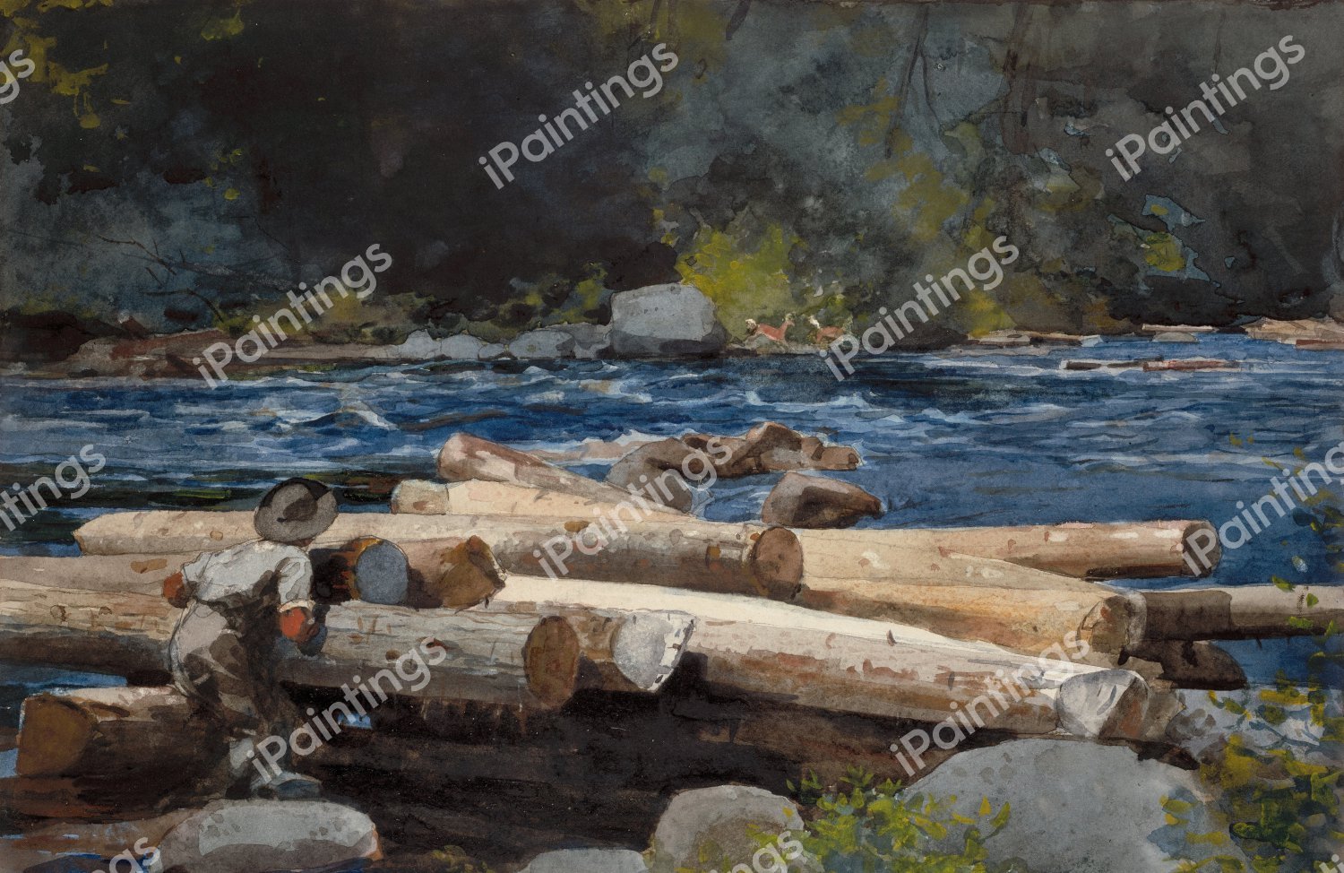 Hudson River. The painting by Winslow Homer