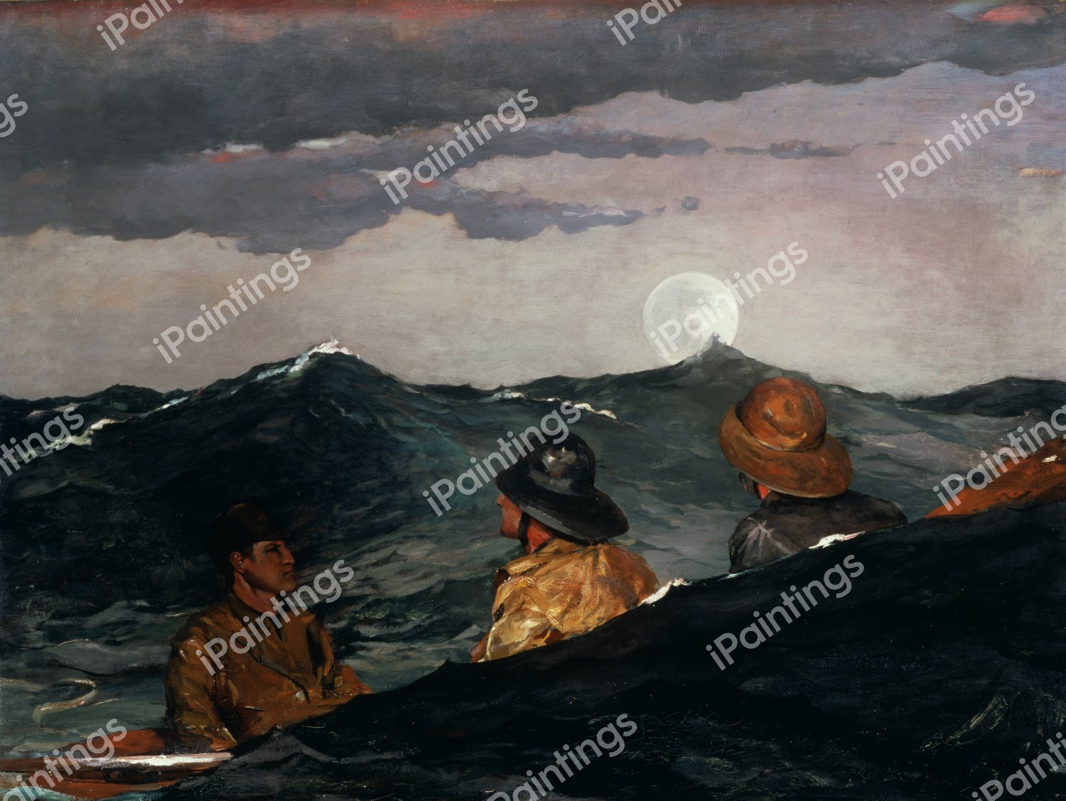 Kissing the Moon. The painting by Winslow Homer