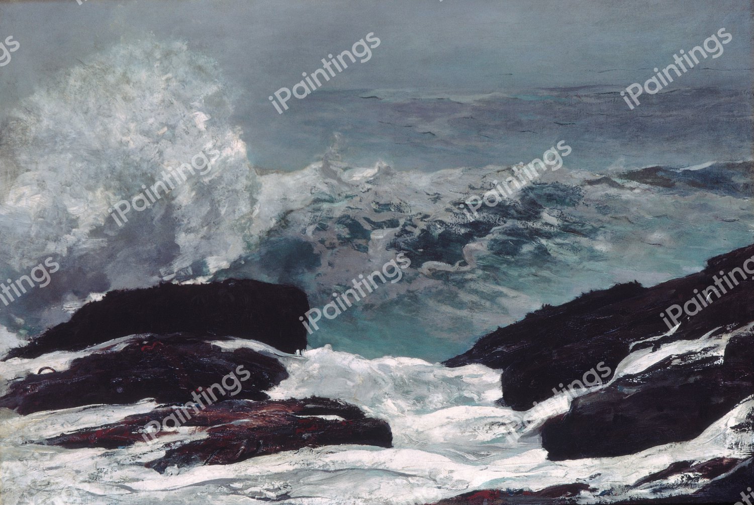 Maine Coast. The painting by Winslow Homer