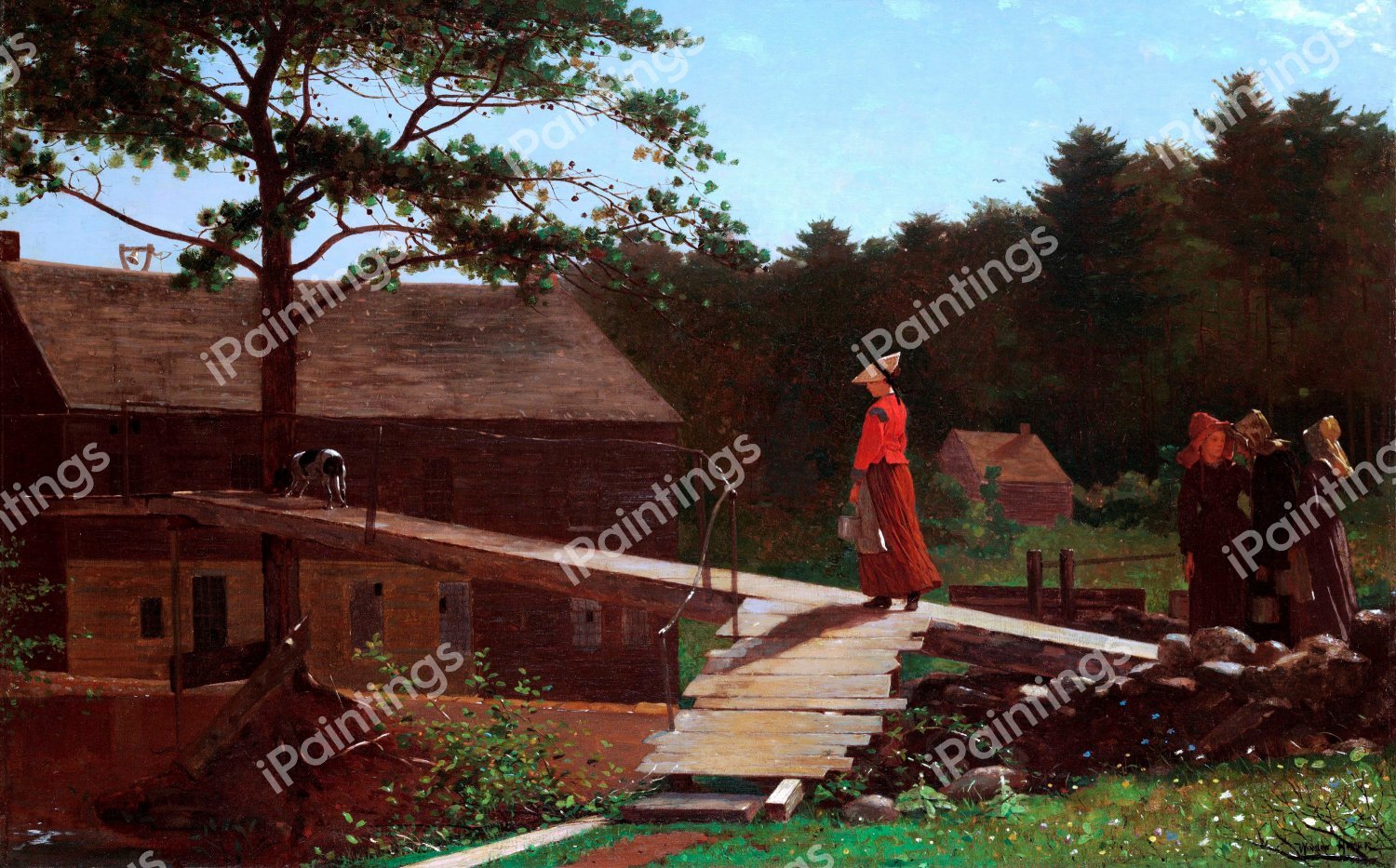 Old Mill the Morning Bell. The painting by Winslow Homer