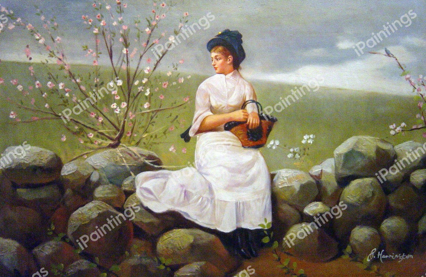 Peach Blossoms. The painting by Winslow Homer