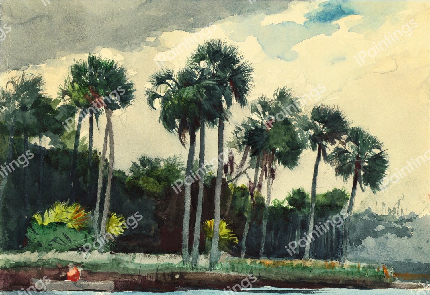Red Shirt, Homosassa, Florida. The painting by Winslow Homer