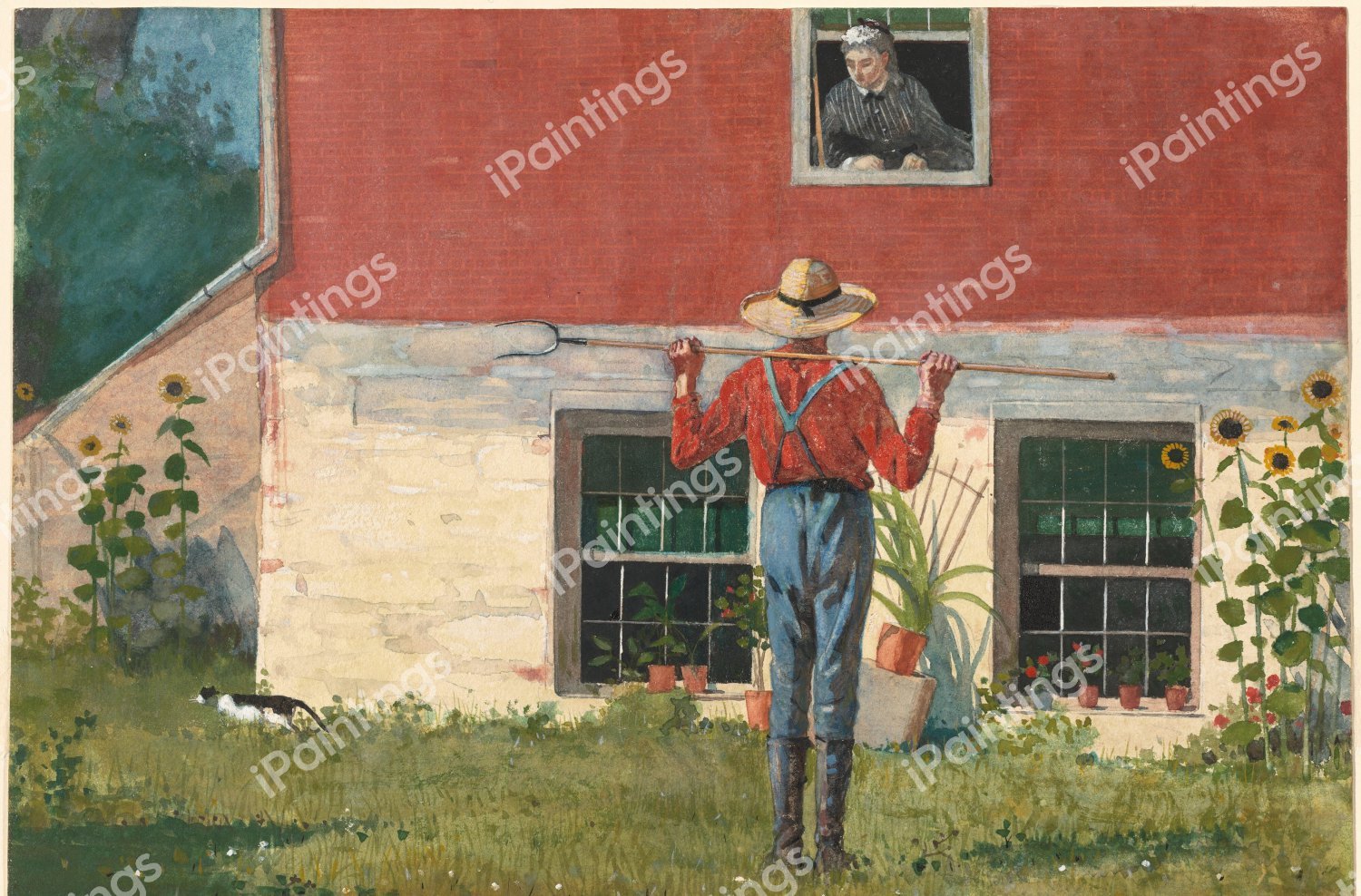 Rustic Courtship. The painting by Winslow Homer
