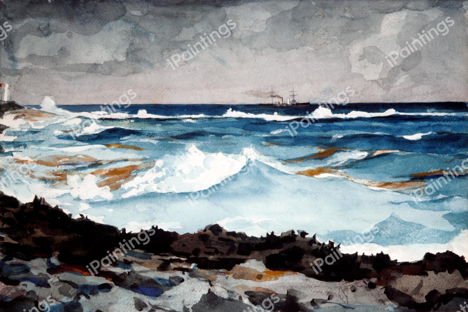 Shore and Surf, Nassau. The painting by Winslow Homer