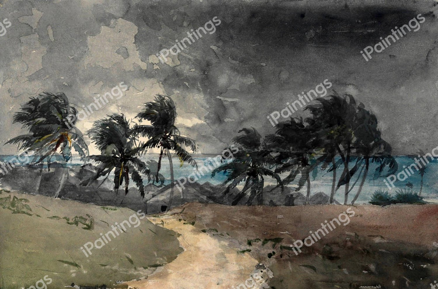 Storm, Bahamas. The painting by Winslow Homer