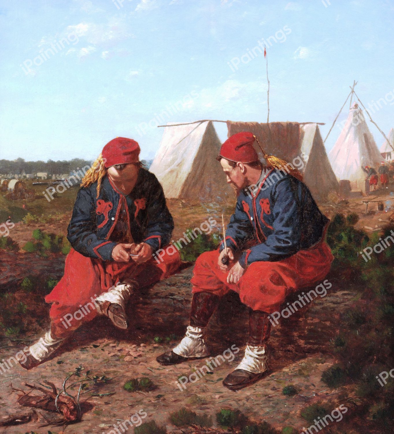 The Brierwood Pipe. The painting by Winslow Homer