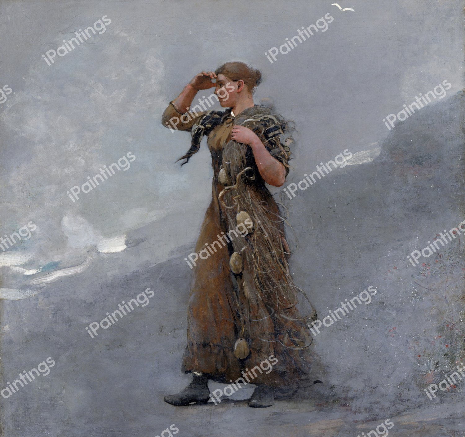 The Fisher Girl. The painting by Winslow Homer