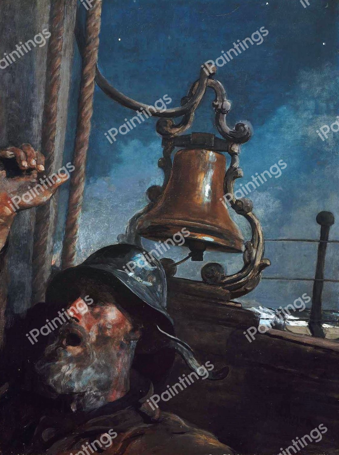 The Lookout – "All's Well". The painting by Winslow Homer