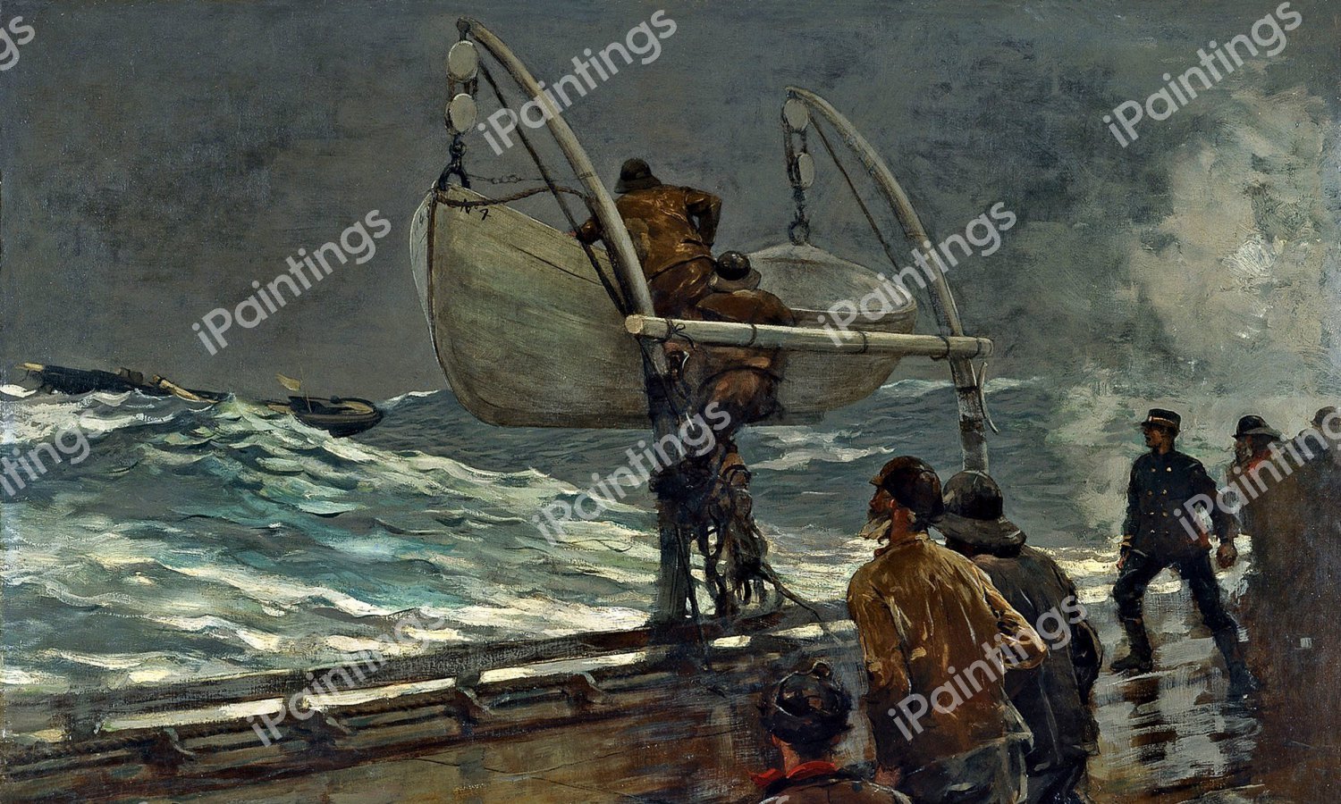 The Signal of Distress. The painting by Winslow Homer