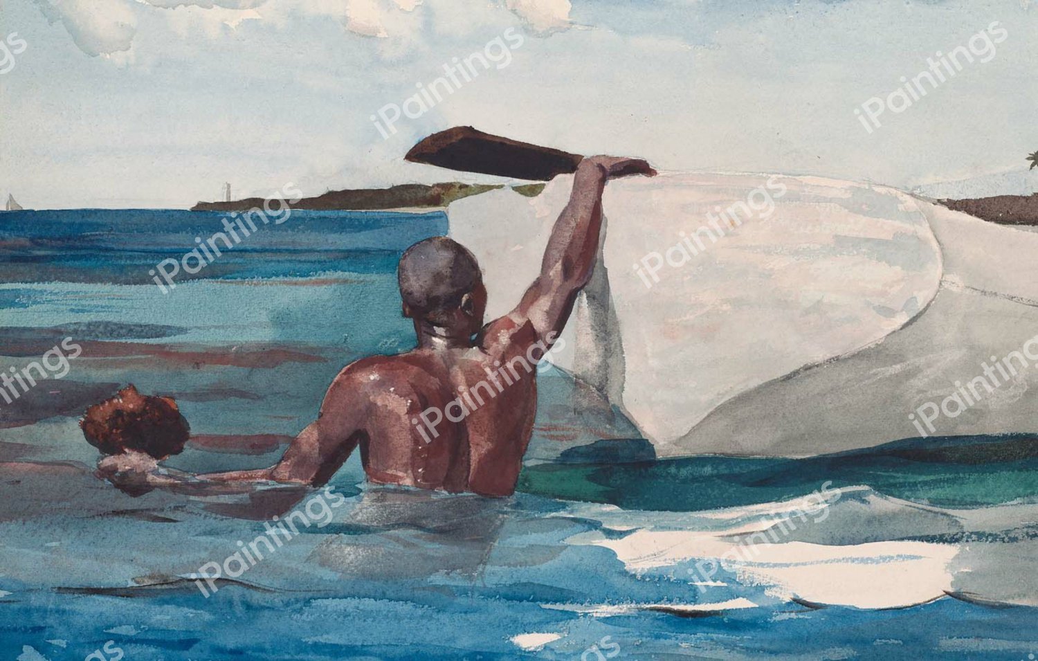 The Sponge Diver. The painting by Winslow Homer