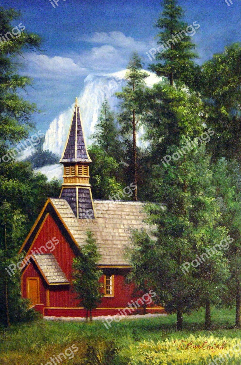 Yosemite Chapel. The painting by Our Originals