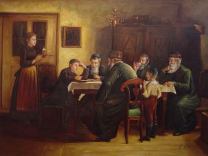 Reproduction oil paintings - Isidor Kaufmann - Discussing The Talmud