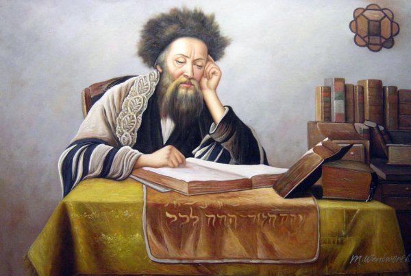 The Rabbi. The painting by Isidor Kaufmann