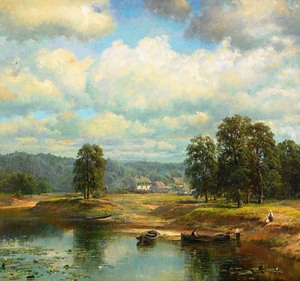 Ivan Avgustovich Veltz, Ukrainian Landscape, Painting on canvas