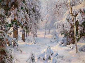 Winter Scene, 1919, Ivan Avgustovich Veltz, Art Paintings