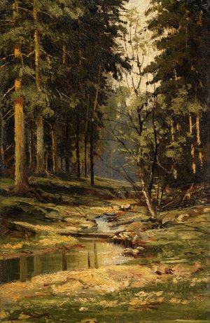 Ivan Ivanovich Shishkin, Forest Brook, Painting on canvas