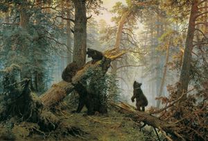 Ivan Ivanovich Shishkin, Morning in a Pine Forest, Painting on canvas