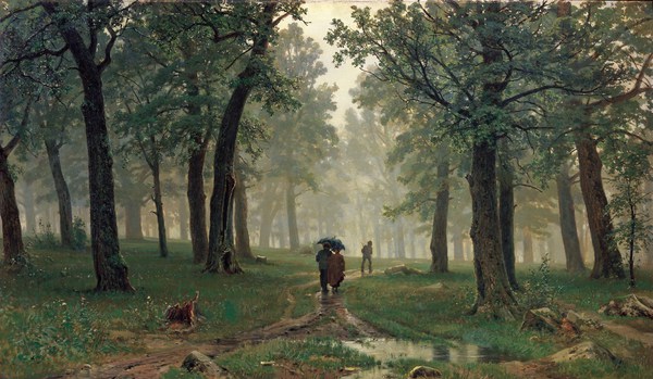 Rain in the Oak Forest. The painting by Ivan Ivanovich Shishkin