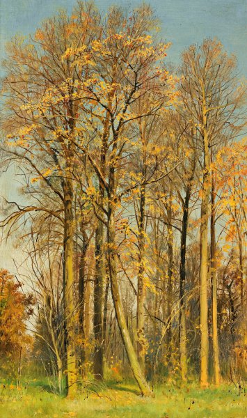 Rowan Trees in Autumn. The painting by Ivan Ivanovich Shishkin