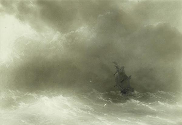 A Strong Wind. The painting by Ivan Konstantinovich Aivazovsky