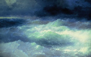 Among the Waves, Ivan Konstantinovich Aivazovsky, Art Paintings
