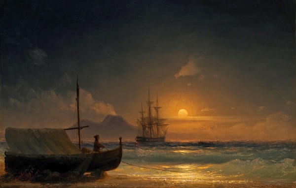 Bay of Naples. The painting by Ivan Konstantinovich Aivazovsky