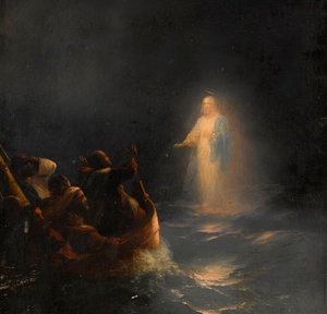 Jesus Walks on Water, Ivan Konstantinovich Aivazovsky, Art Paintings
