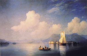 Ivan Konstantinovich Aivazovsky, Lake Maggiore in the Evening, Painting on canvas