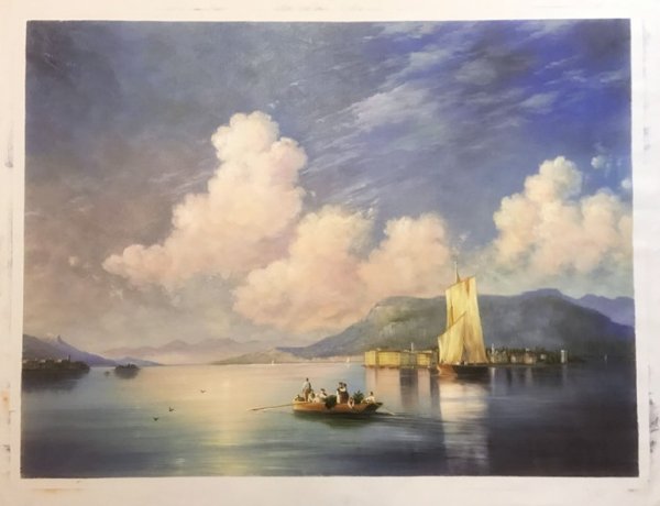 Lake Maggiore in the Evening. The painting by Ivan Konstantinovich Aivazovsky