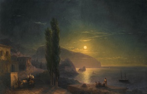 Reproduction oil paintings - Ivan Konstantinovich Aivazovsky - Moonrise over Ayu Dag