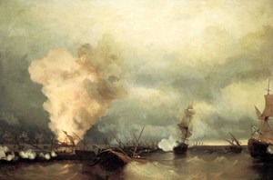 Reproduction oil paintings - Ivan Konstantinovich Aivazovsky - Sea Battle near Vyborg