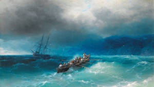 Ivan Konstantinovich Aivazovsky, Storm over the Black Sea, Painting on canvas