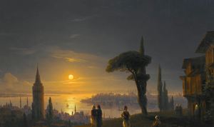 Reproduction oil paintings - Ivan Konstantinovich Aivazovsky - The Galata Tower by Moonlight