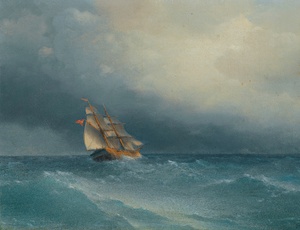 Famous paintings of Ships: The Lifting Storm